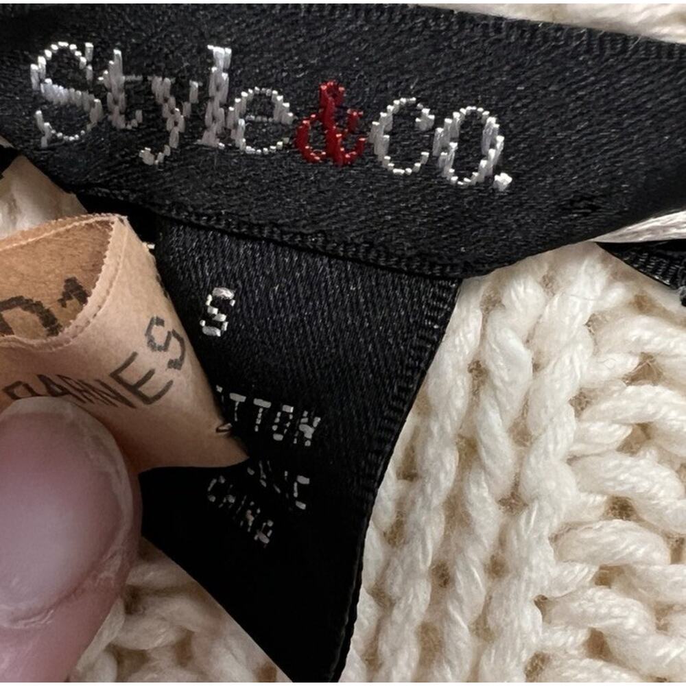 Y2K Hooded Toggle button Cable Knit Cardigan Sweater Small Equestrian Cape Cod - Picture 3 of 8